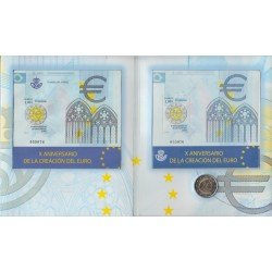 España Spain 2009 Cartera Oficial Moneda 2€ euros X aniversario euro HB + Pruba Lujo FNMT España Spain 2009 Cartera Oficial Moneda 2€ euros X aniversario euro HB + Pruba Lujo FNMT