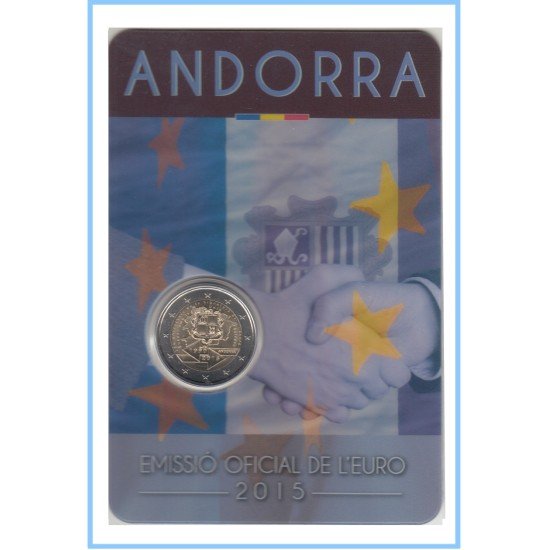 Andorra 2015 Cartera Oficial Coin Card Moneda 2 € conmemorativa Av acuerdo UE Andorra 2015 Cartera Oficial Coin Card Moneda 2 € conmemorativa Av acuerdo UE