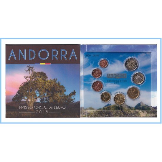 Andorra 2015 Cartera Oficial Euros € Valores de Andorra Tirada 40.000
