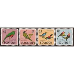 Ecuador 748/51 1966 pájaros bird Quetzal Tangara Pygargue MH