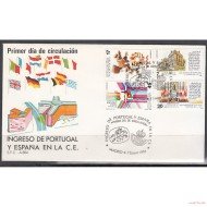España Spain Emisión conjunta 1986 SPD España - Portugal Europa Sobre Primer Día España Spain Emisión conjunta 1986 SPD España - Portugal Europa Sobre Primer Día