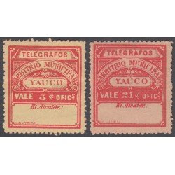 Puerto Rico Telégrafos Municipales YAUCO nº 57/58 1888 MH