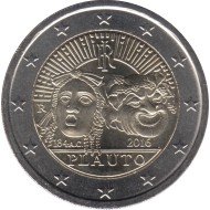 Italia 2016 2 € euros conmemorativos  200o Av muerte Tito Maccio Plauto