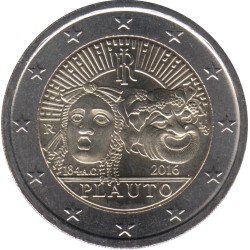 Italia 2016 2 € euros conmemorativos 200o Av muerte Tito Maccio Plauto Italia 2016 2 € euros conmemorativos 200o Av muerte Tito Maccio Plauto