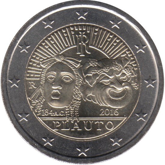 Italia 2016 2 € euros conmemorativos 200o Av muerte Tito Maccio Plauto Italia 2016 2 € euros conmemorativos 200o Av muerte Tito Maccio Plauto