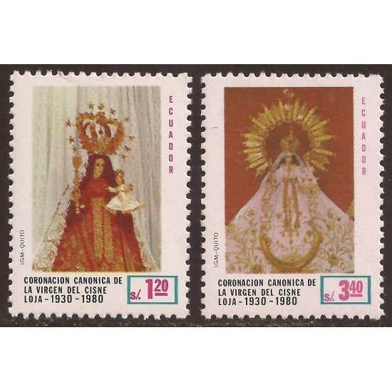 Ecuador 1000/01 1980 Canonización Virgen del Cisne Religion MNH