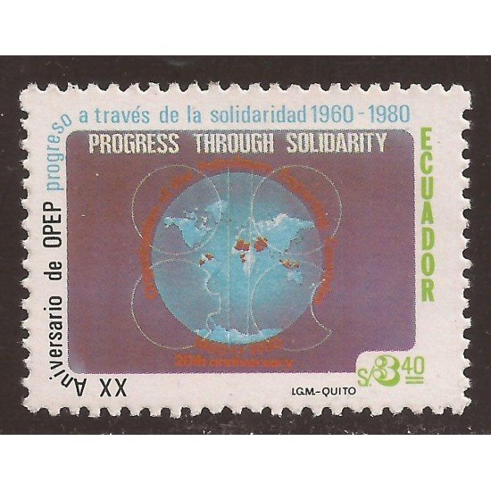 Ecuador 1004 1980 OPEP Petróleo Mapa Map MNH Ecuador 1004 1980 OPEP Petróleo Mapa Map MNH