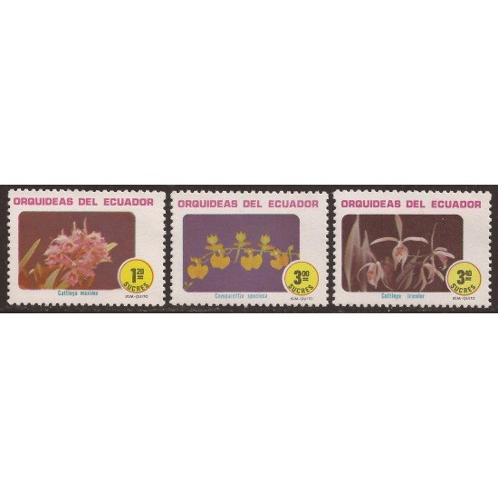 Ecuador 1006/08 1980 Orquideas orchids Flora MNH