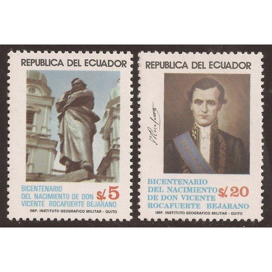 Ecuador 1034/35 1983 Vicente Rocafuerte Bejarano MNH