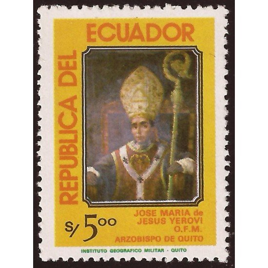 Ecuador 1061 1984 Centº Nacimiento José Maria de Yerovi Religion MNH Ecuador 1061 1984 Centº Nacimiento José Maria de Yerovi Religion MNH