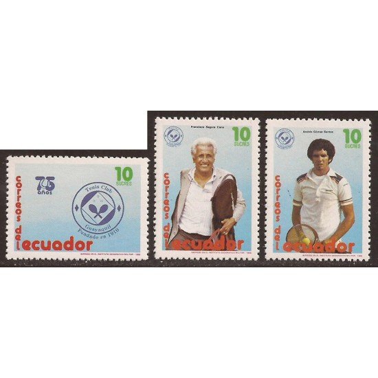 Ecuador 1114/16 1986 Club Tennis Guayaquil Segura Gómez MNH