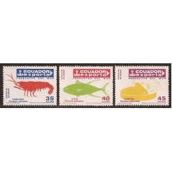 Ecuador 1117/19 1986 EXpotaciones equatorianas Camaron Sardina Atún MNH 
