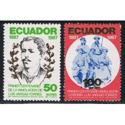 Ecuador 1135/36 1988 Cº Inmolación Luis Vargas Torres Military MNH 