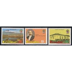 Ecuador 1142/44 Cº Muerte Pedro Moncayo Lago Yaguarcocha MNH