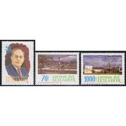 Ecuador 1174/76 1989 Benjamín Carrion Mora Universidad Loja MNH