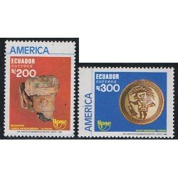 Ecuador 1195/96 1990 Upaep Arte precolombino MNH 