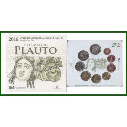 Italia  2016 Cartera Oficial Monedas € euros + 2 euros conm. Tito Maccio Plauto 