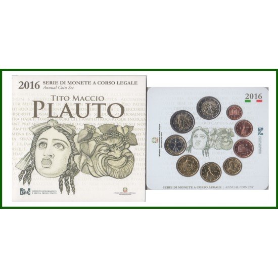 Italia 2016 Cartera Oficial Monedas € euros + 2 euros conm. Tito Maccio Plauto Italia 2016 Cartera Oficial Monedas € euros + 2 euros conm. Tito Maccio Plauto