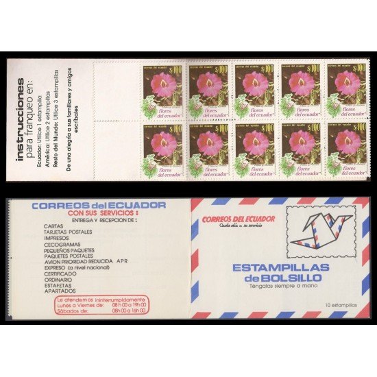 Ecuador C-1216 1990 carnet booklet Flores Flora Flower Blakea  MNH