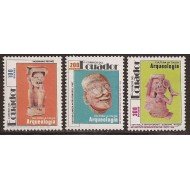 Ecuador 1228/30 1991 arqueología archeology precolombina MNH