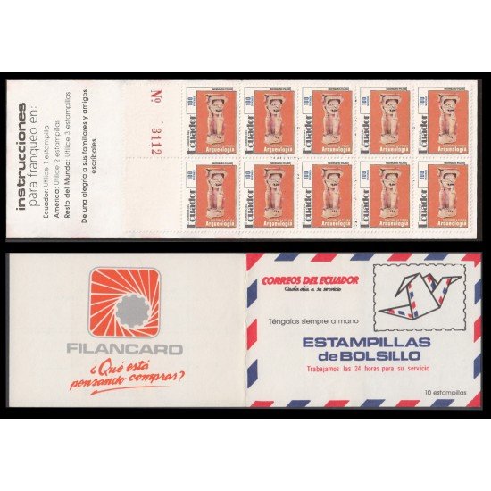 Ecuador C1228/30 1991 carnet Booklet arqueología archeology precolombina en carnet MNH