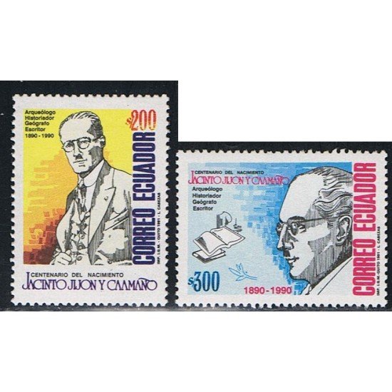 Ecuador 1235/36 1991 Cº Nacimiento Jacinto Jijon y Coamano MNH Ecuador 1235/36 1991 Cº Nacimiento Jacinto Jijon y Coamano MNH