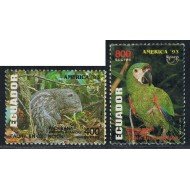 Ecuador 1284/85 1993 UPAEP Fauna Dinomys Ara Severa Bird MNH Ecuador 1284/85 1993 UPAEP Fauna Dinomys Ara Severa Bird MNH