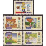Ecuador 1328/32 1995 Reducción Desastres Naturales Volcán MNH