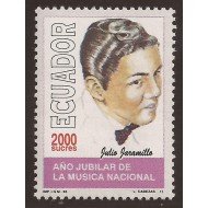 Ecuador 1338 1996 Año Jubilar Música Music Julio Jaramillo MNH Ecuador 1338 1996 Año Jubilar Música Music Julio Jaramillo MNH