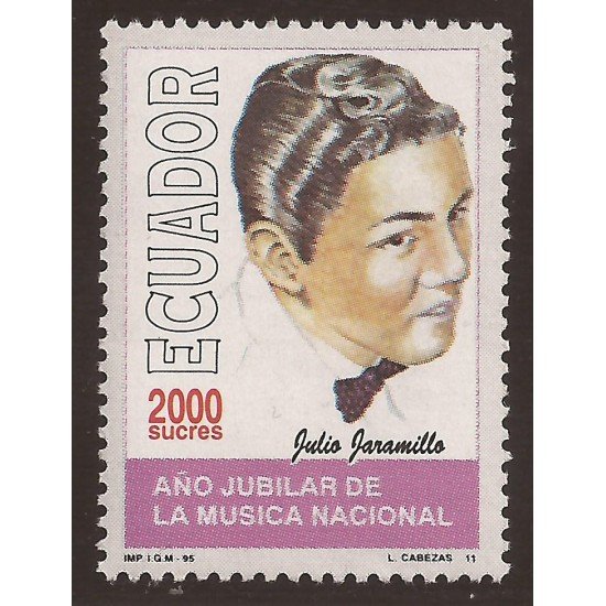 Ecuador 1338 1996 Año Jubilar Música Music Julio Jaramillo MNH Ecuador 1338 1996 Año Jubilar Música Music Julio Jaramillo MNH