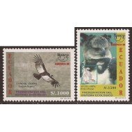 Ecuador 1344A/B 1996 UPAEP Fauna Condor bird Águila MNH