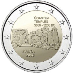 Malta 2016 2 € euros conmemorativos Templos de Ġgantija