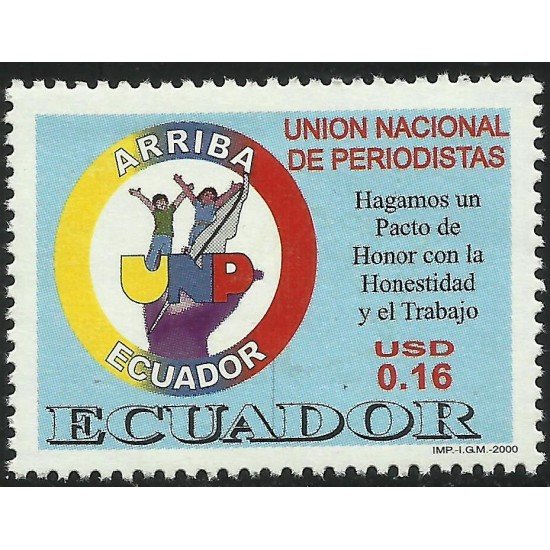 Ecuador 1524 2000 Unión Nacional de Periodistas journalists MNH Ecuador 1524 2000 Unión Nacional de Periodistas journalists MNH