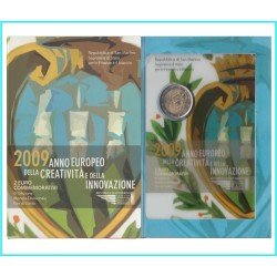 San Marino 2009 Cartera Oficial Moneda 2 € euros Conm Creatividad e innovación 