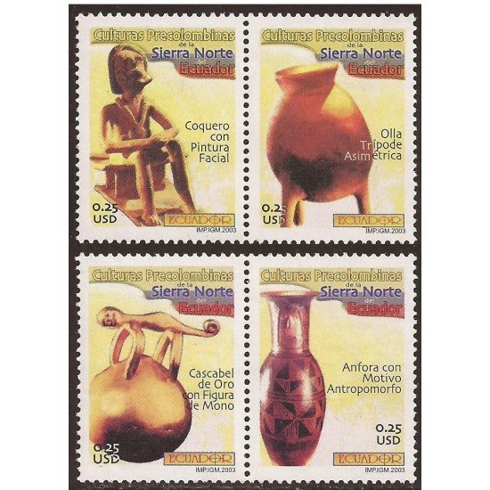 Ecuador 1736/39 2003 Culturas Precolombinas de Sierra Norte MNH Ecuador 1736/39 2003 Culturas Precolombinas de Sierra Norte MNH