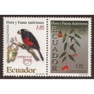 Ecuador 1769/70 2003 UPAEP Flora y fauna Pájaro bird Semnornis Bomarea MNH Ecuador 1769/70 2003 UPAEP Flora y fauna Pájaro bird Semnornis Bomarea MNH