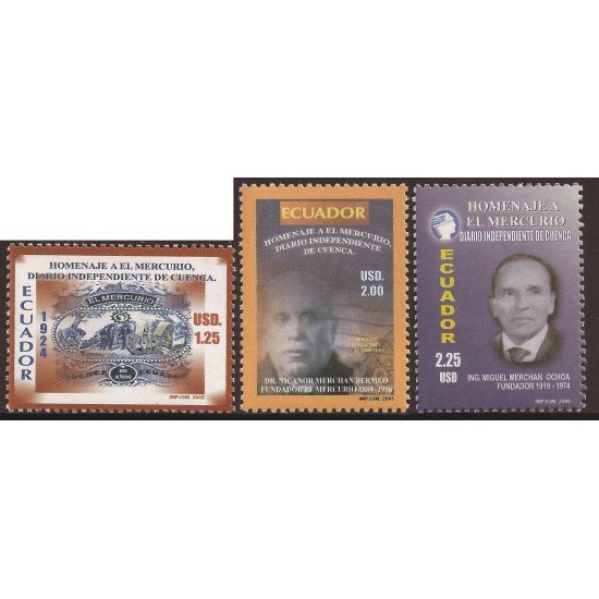 Ecuador 1816/18 2005 Homenaje Diario Independiente de Cuenca el Mercurio MNH 