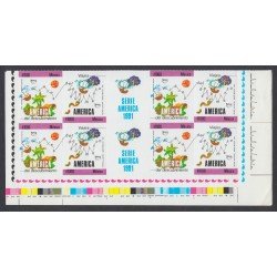 México 1400/01 1991 BL.4 América UPAEP Descubrimiento MNH