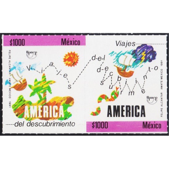 México 1400/01 1991 América UPAEP Descubrimiento MNH