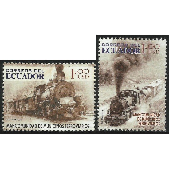 Ecuador 1962/63 2006 Mancomunidad de Servicios Ferroviarios Tren Train MNH Ecuador 1962/63 2006 Mancomunidad de Servicios Ferroviarios Tren Train MNH