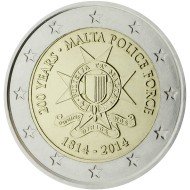 Malta 2014 2 € euros conmemorativos Segundo centenario de la Policía de Malta Malta 2014 2 € euros conmemorativos Segundo centenario de la Policía de Malta