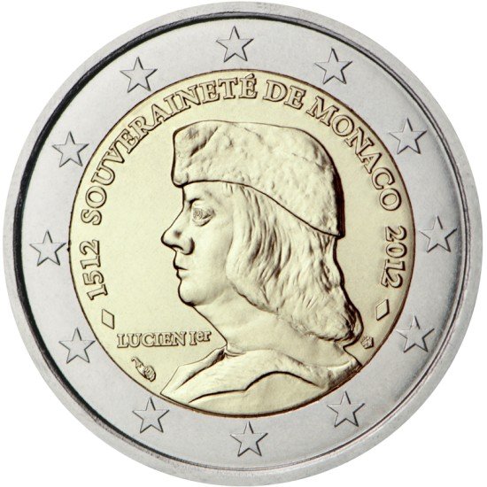 Mónaco 2012 2 € euros conmemorativos Lucien I Grimaldi