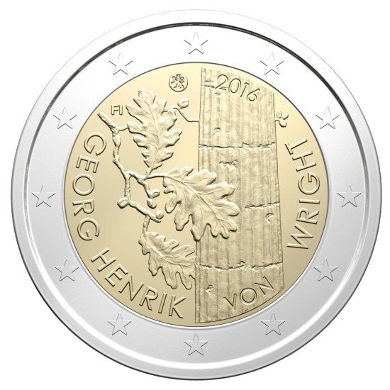 Finlandia 2016 2 € euros conmemorativos 100º Nacimiento Georg Henrik von Wright