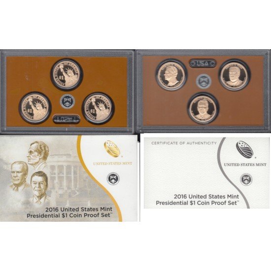 Estados Unidos USA 2016 Monedas 3 Coins 1 $ Set Proof San Francisco 