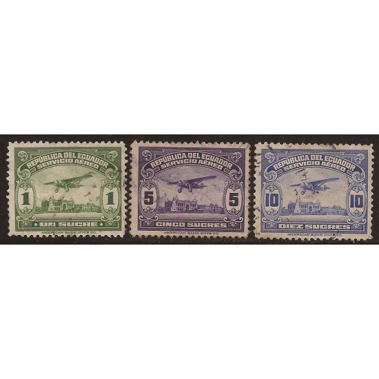 Ecuador A- 127/29 1944 1945 Servicio Aéreo Avión Usados Ecuador A- 127/29 1944 1945 Servicio Aéreo Avión Usados