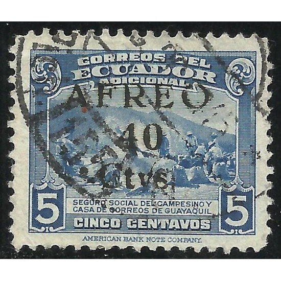 Ecuador A- 142 1945 Aéreo Seguro Social del campesino Usado Ecuador A- 142 1945 Aéreo Seguro Social del campesino Usado