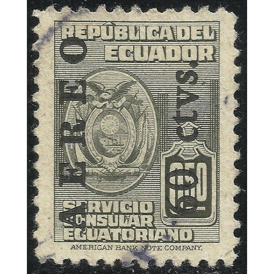 Ecuador A- 216 1949 Aéreo Servicio Consular Ecuatoriano Usado