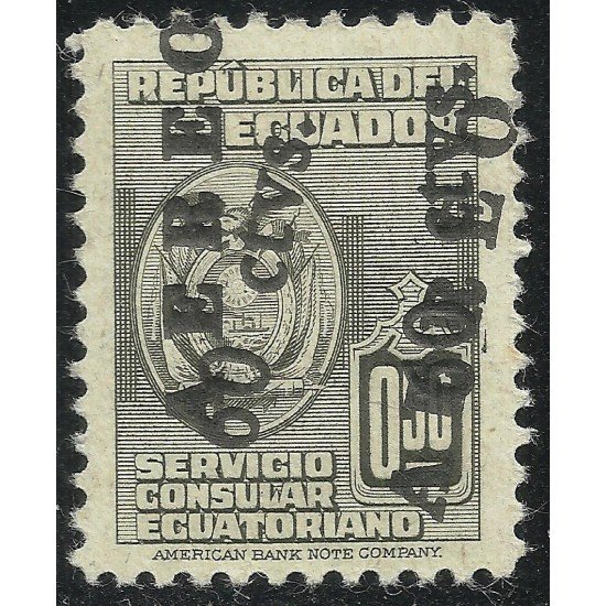 Ecuador A- 216a 1949 Variedad Variety Doble Sobrecarga Servicio Consular MH