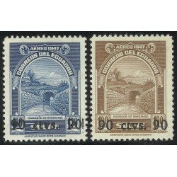 Ecuador A- 217/18 1950 Aéreo Regadío de Riobamba MNH Ecuador A- 217/18 1950 Aéreo Regadío de Riobamba MNH