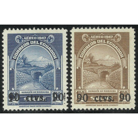 Ecuador A- 217/18 1950 Aéreo Regadío de Riobamba MNH Ecuador A- 217/18 1950 Aéreo Regadío de Riobamba MNH